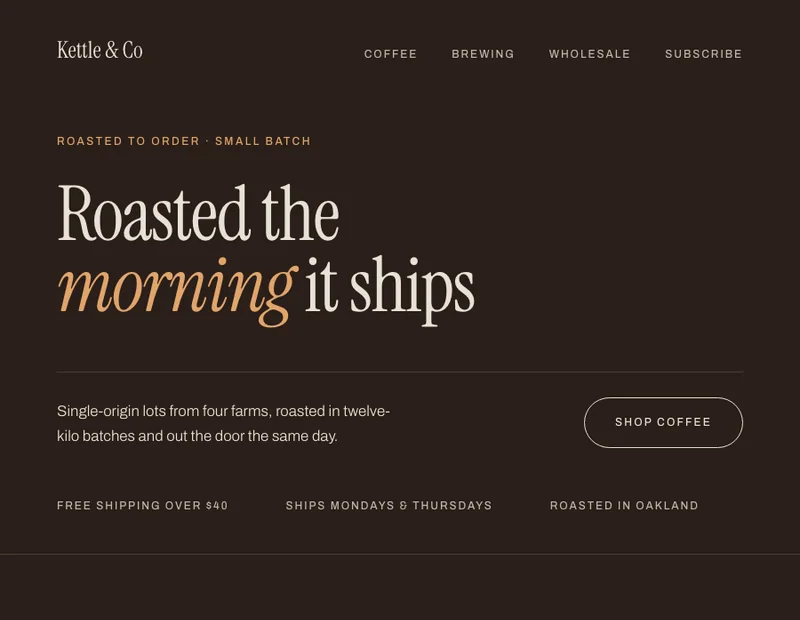 Kettle, a coffee roaster concept — serif on sand